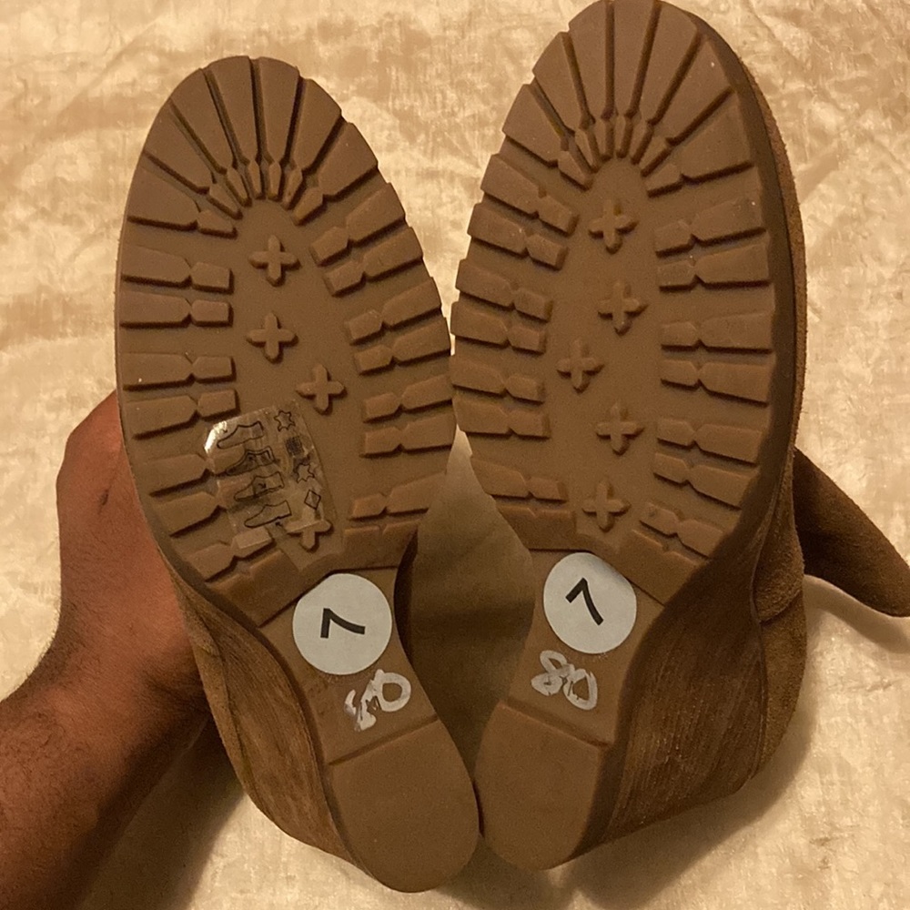 Michael Kors Thea Tan Suede Wedge Booties - Picture 6 of 6